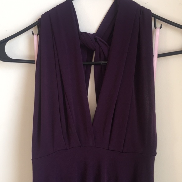 Von Vonni Short Transformer Wrap Dress One Size in Eggplant - Picture 3 of 7